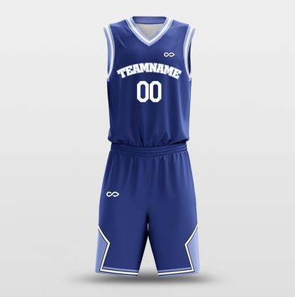 Dark Blue White - Custom Basketball Jersey Set Design
