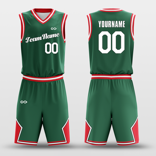 Green Red - Custom Basketball Jersey Set Design for Team