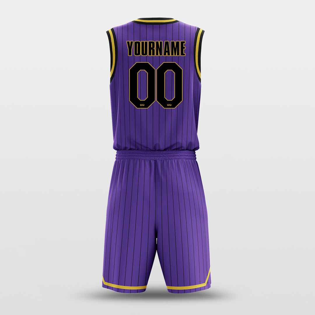 Lakers Purple - Custom Basketball Jersey Set Design for Team Pinstripe
