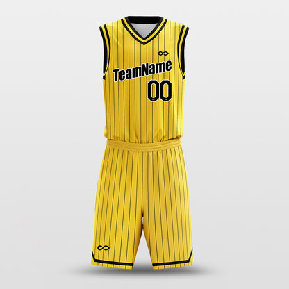 Lakers Yellow - Custom Basketball Jersey Set Design for Team Pinstripe