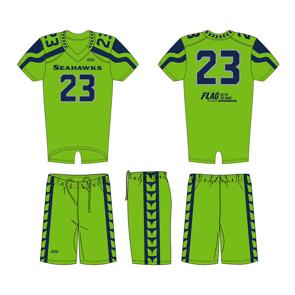 LimeGreen- Custom American Football Jersey Set