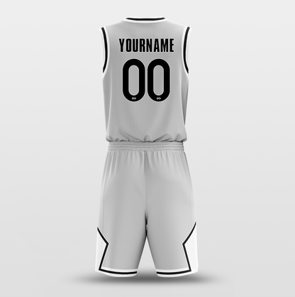 Gray White - Custom Basketball Jersey Set Design for Team