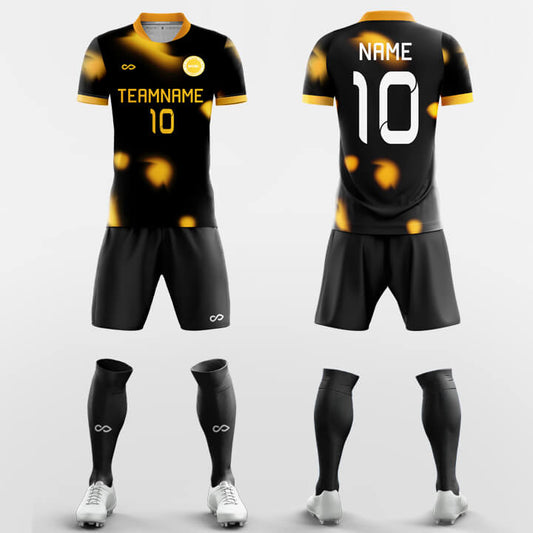 Custom Yellow Polka-Dotted Training Uniform Soccer Sets Jersey Kit