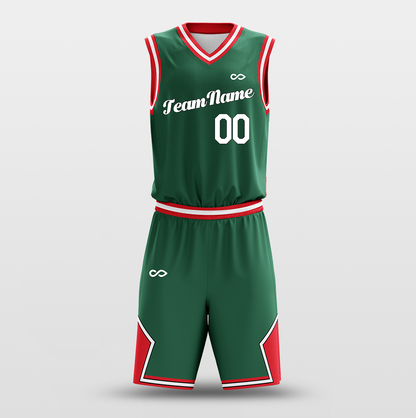 Green Red - Custom Basketball Jersey Set Design for Team