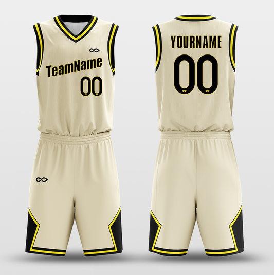 Khaki-Black - Custom Basketball Jersey Set Design for Team