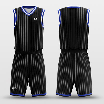 Ocean Black - Custom Basketball Jersey Set Design for Team Pinstripe