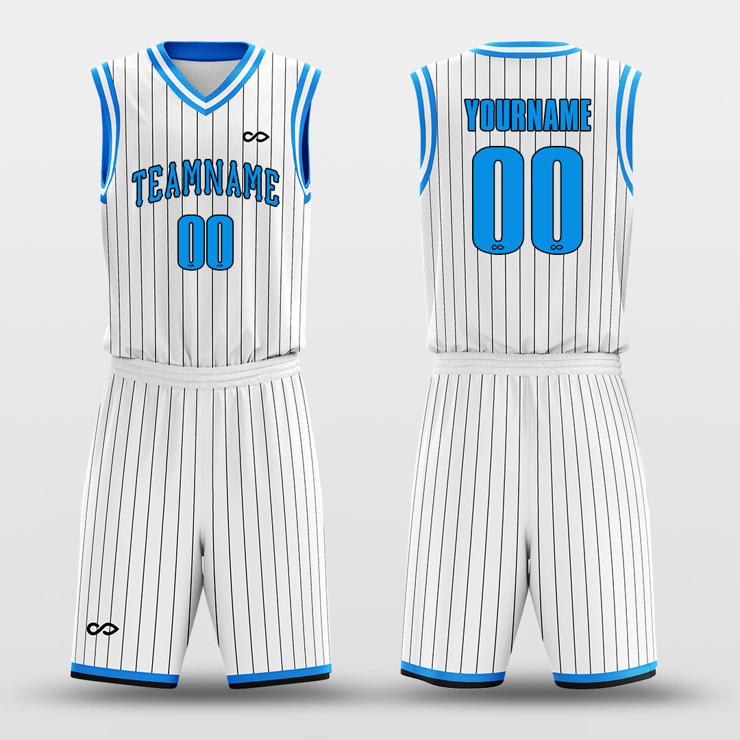 Ocean White - Custom Basketball Jersey Set Design for Team Pinstripe