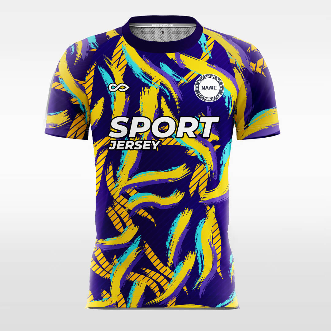 Custom Pastel Purple Yellow Sport Soccer Tops Jersey