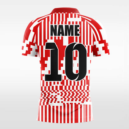 Custom Pixels Red Sublimation Sport Soccer Tops Jersey