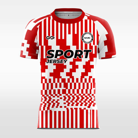 Custom Pixels Red Sublimation Sport Soccer Tops Jersey