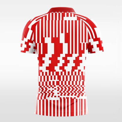 Custom Pixels Red Sublimation Sport Soccer Tops Jersey