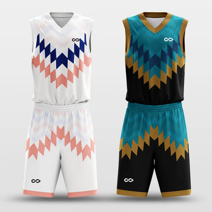 Custom Adult Youth Chevron Basketball Jersey Set Reversible Uniform
