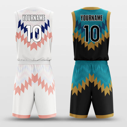 Custom Adult Youth Chevron Basketball Jersey Set Reversible Uniform