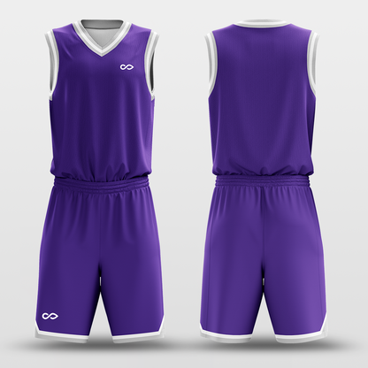 Purple White - Custom Basketball Jersey Set Design for Team