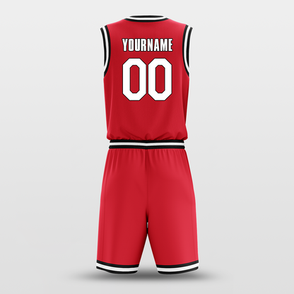Red Black White - Custom Basketball Jersey Set Design for Team