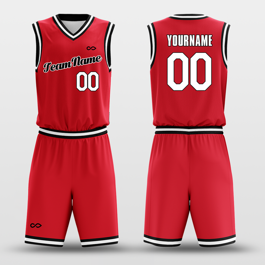 Red Black White - Custom Basketball Jersey Set Design for Team