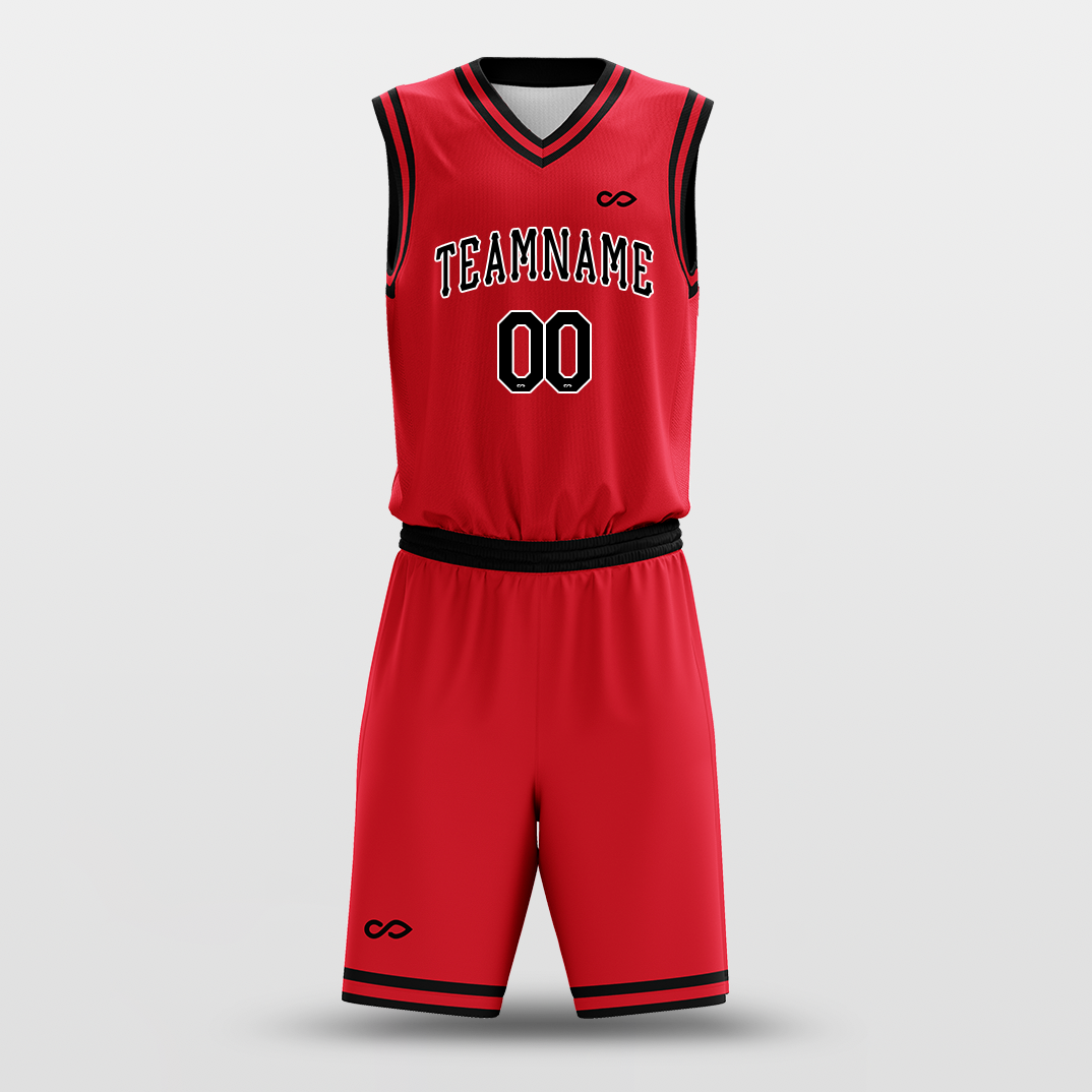 Red Black - Custom Basketball Jersey Set Design for Team
