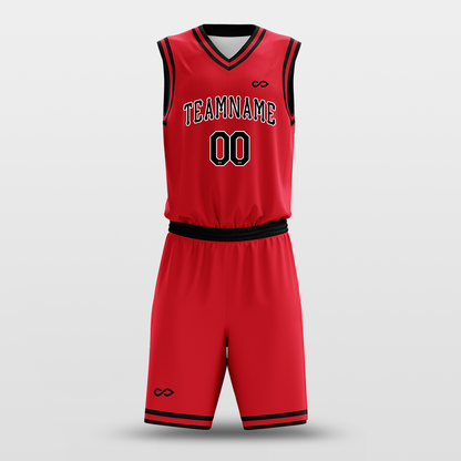 Red Black - Custom Basketball Jersey Set Design for Team