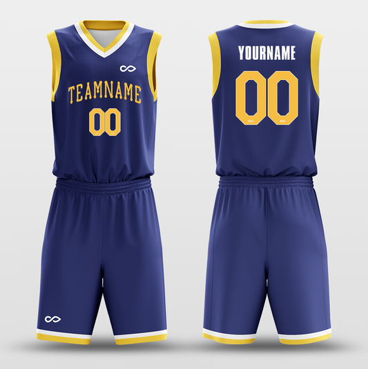 Dark Blue Yellow - Custom Basketball Jersey Set Design