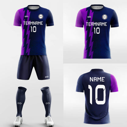 Custom Serrated Print Purple Uniform Soccer Sets Jersey Kit