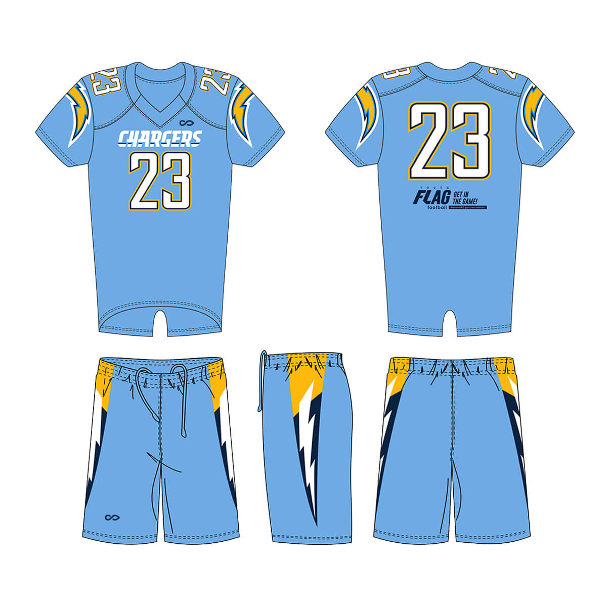 SkyBlue- Custom American Football Jersey Set – XBalla