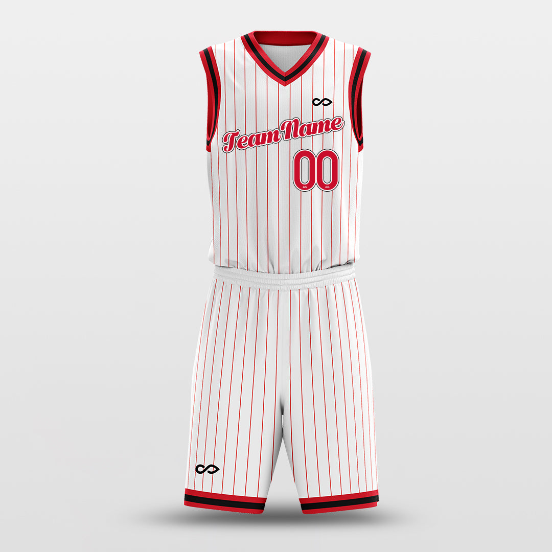 Rockets White - Custom Basketball Jersey Set Design for Team Pinstripe