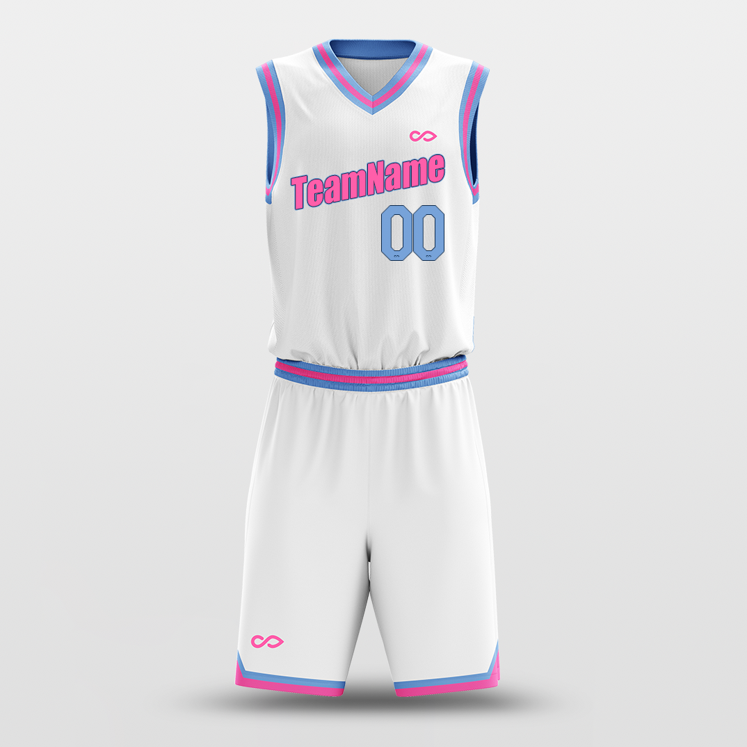 White Pink - Custom Basketball Jersey Set Design for Team