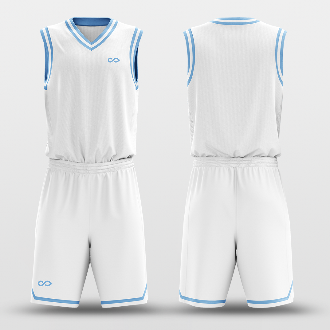 White Blue - Custom Basketball Jersey Set Design for Team