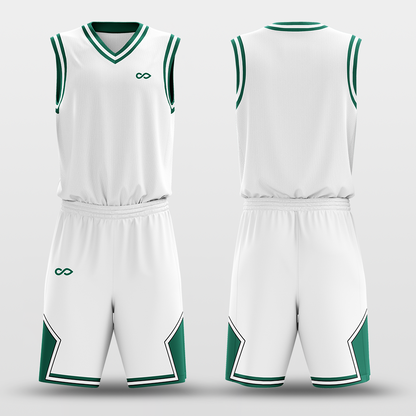 White Green - Custom Basketball Jersey Set Design for Team
