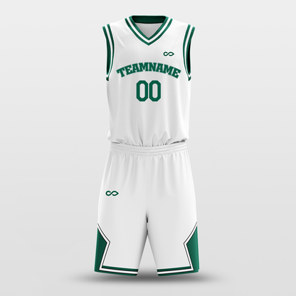 White Green - Custom Basketball Jersey Set Design for Team