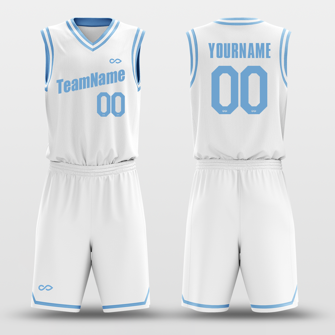 White Blue - Custom Basketball Jersey Set Design for Team