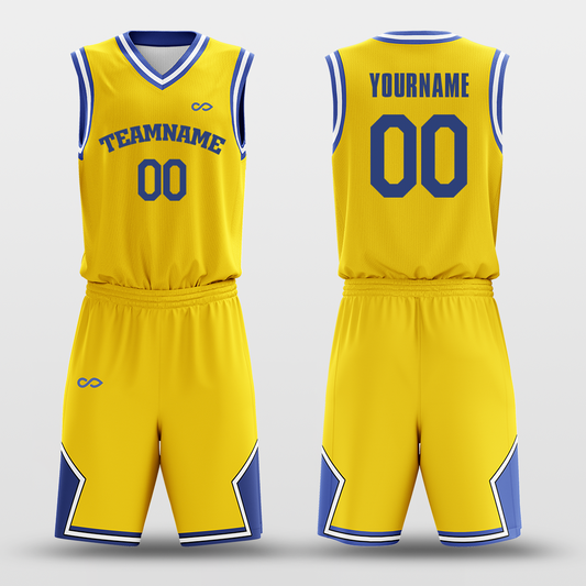 Yellow Blue - Custom Basketball Jersey Set Design for Team