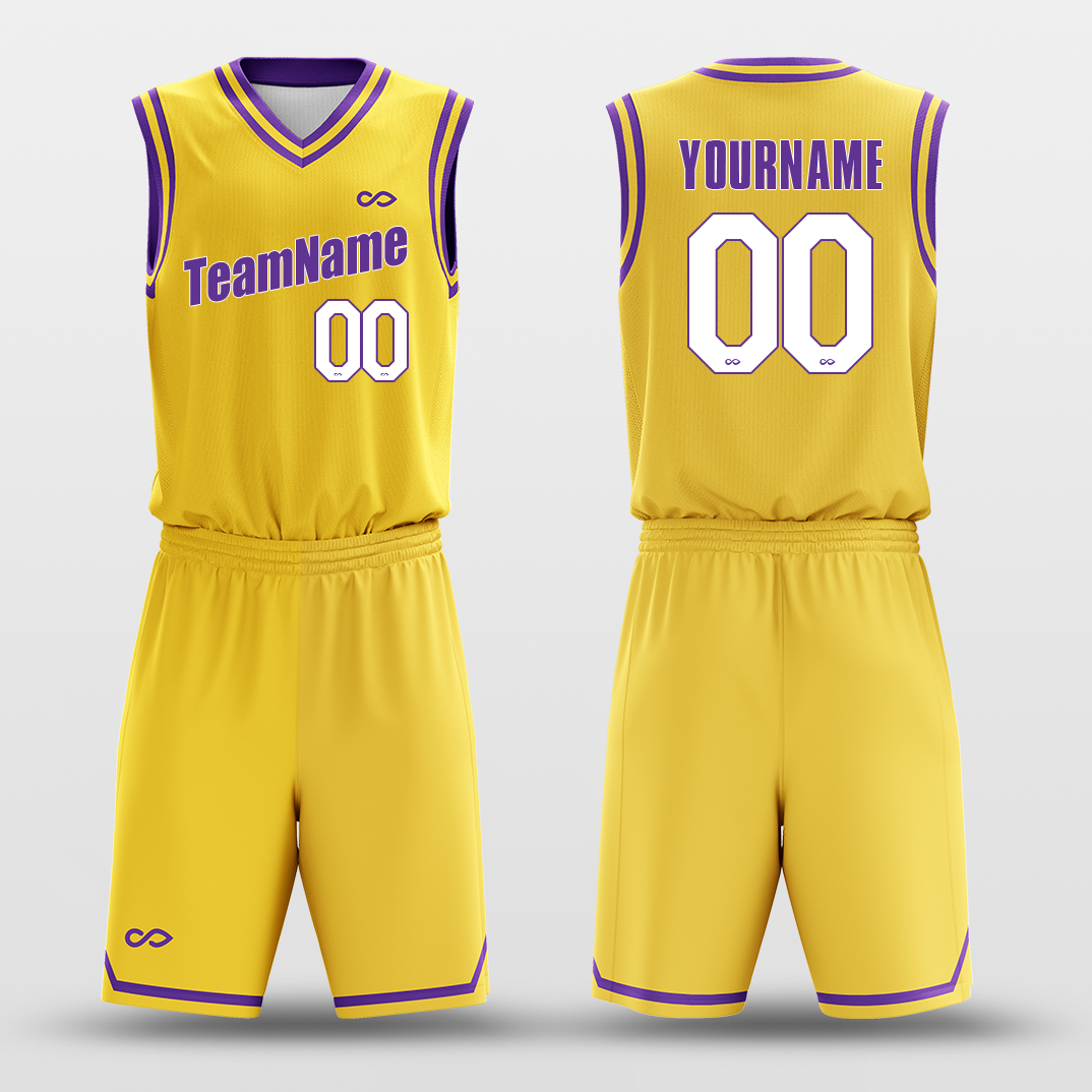 Yellow Purple - Custom Basketball Jersey Set Design for Team – XBalla