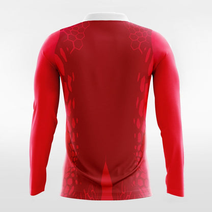 Red Long Sleeve Team volleyball Jersey Design