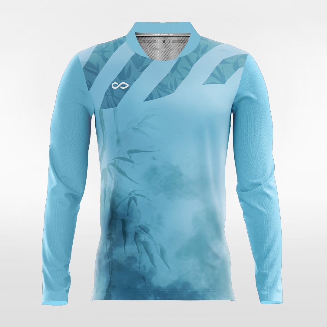 Blue Long Sleeve Soccer Jersey Design