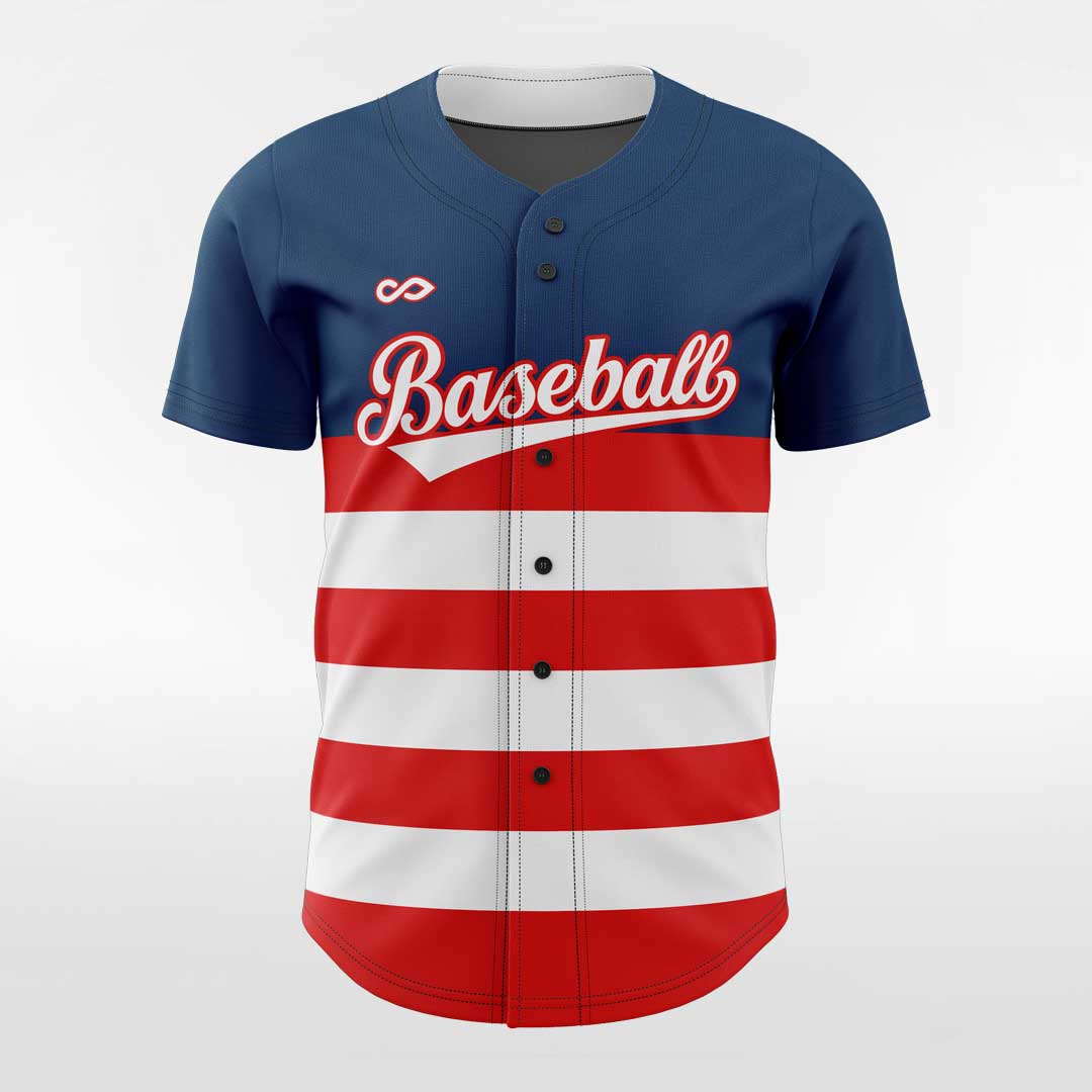 Flag - Customized Men's Sublimated Button Down Baseball Jersey