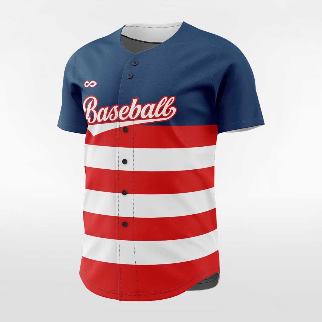 Flag - Customized Men's Sublimated Button Down Baseball Jersey