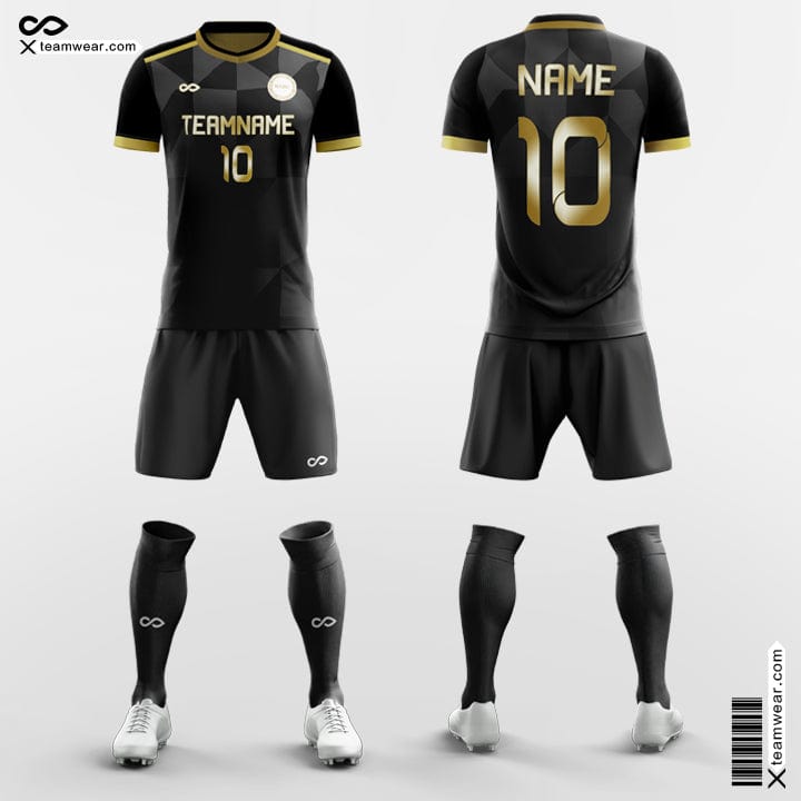 Custom Youth Soccer Jerseys Black and Gold