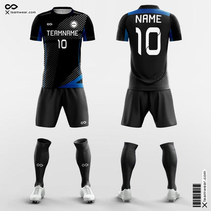 Black and Blue Soccer Jerseys Sublimated