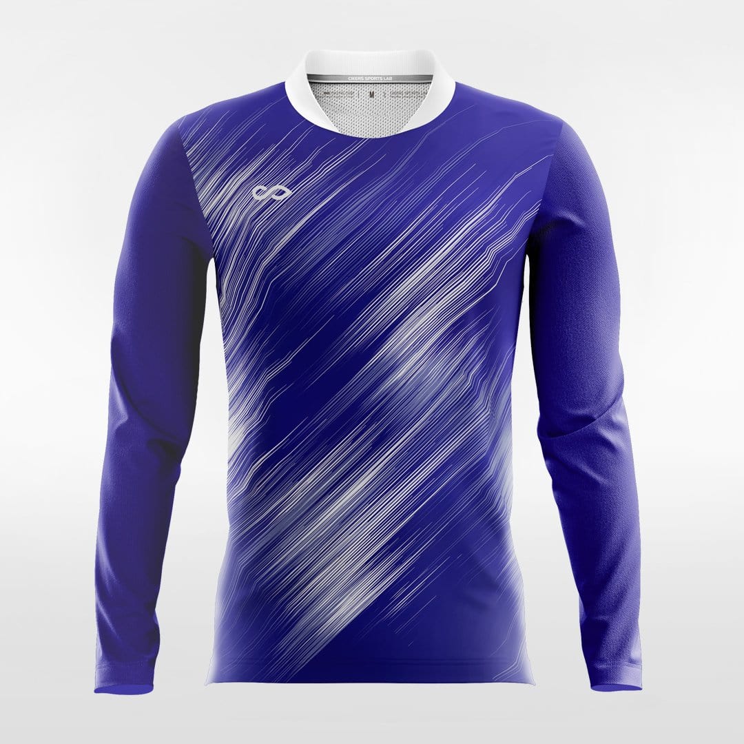 Navy Blue Long Sleeve Soccer Jersey Design