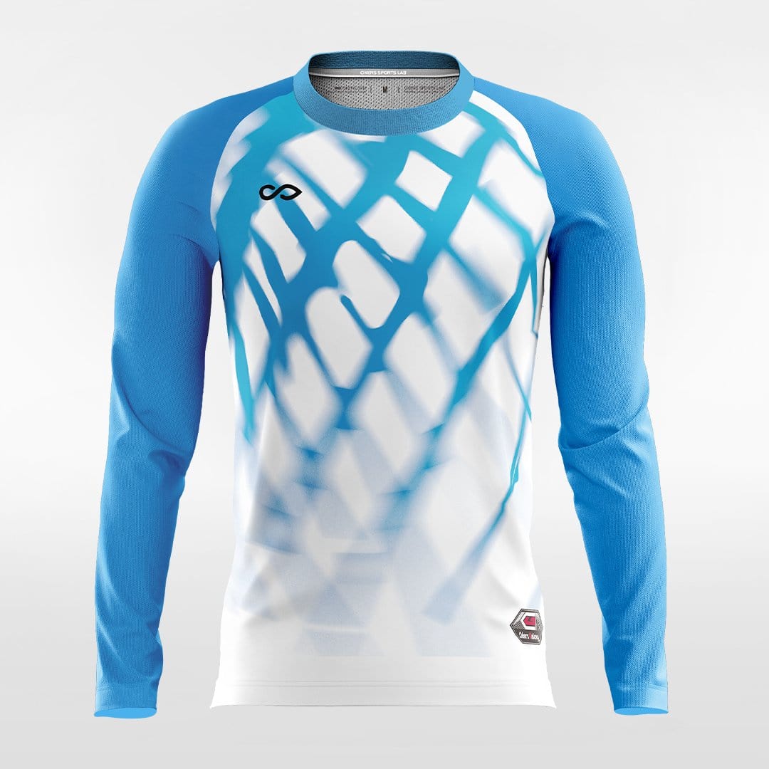 Light and Shadow 2- Custom Long Sleeve Soccer Jersey Sublimated Blue