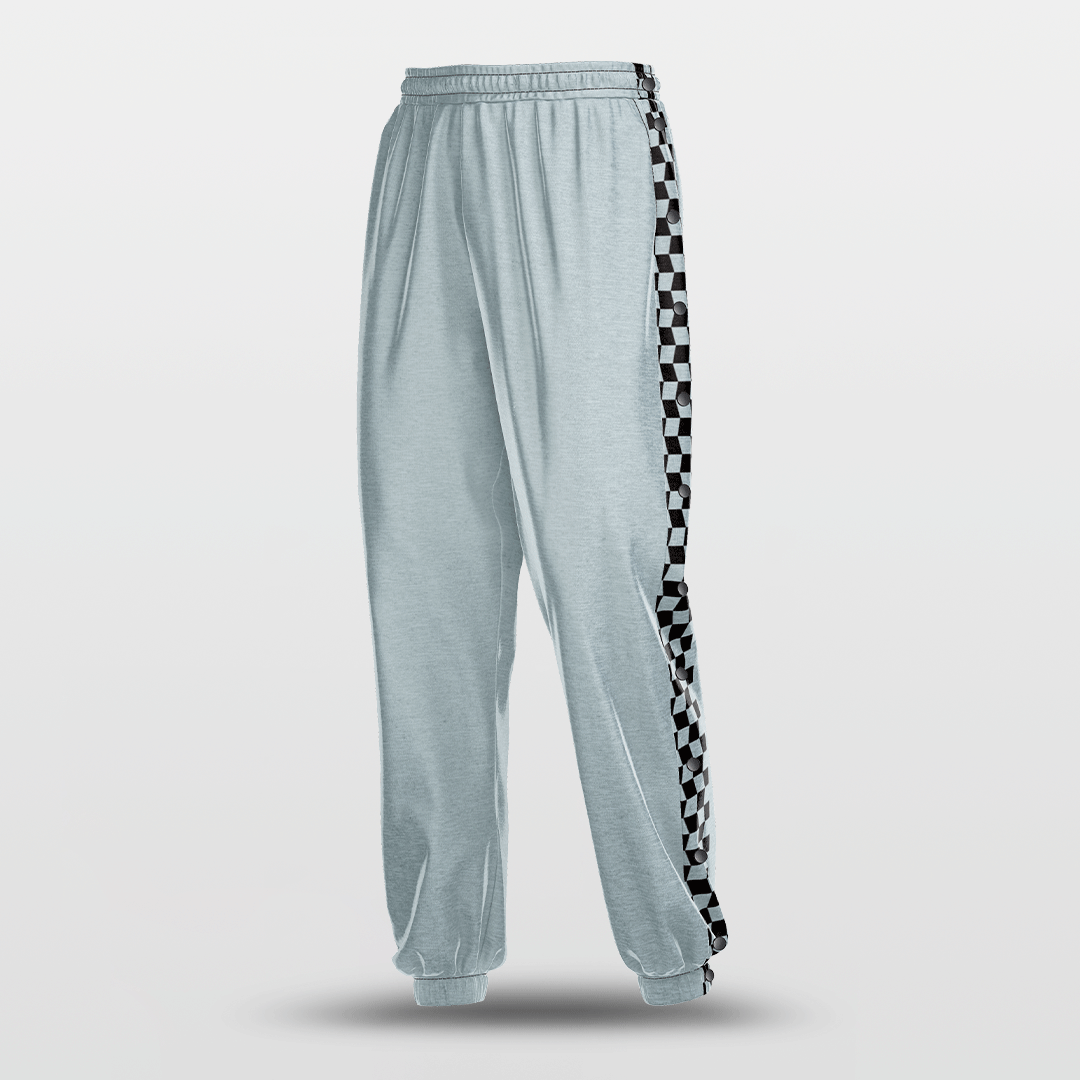 Checkerboard Custom Basketball Training Pants with pop buttons Design