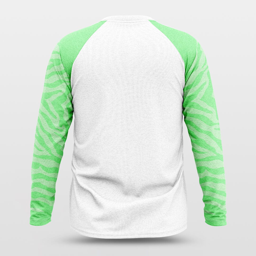 white and green baggy shooting jersey long sleeve