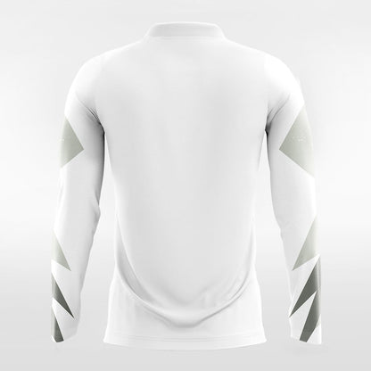 Light and Shadow 1- Custom Long Sleeve Soccer Jersey Sublimated White