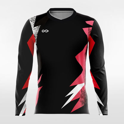 Light and Shadow 1- Custom Long Sleeve Soccer Jersey Sublimated Black