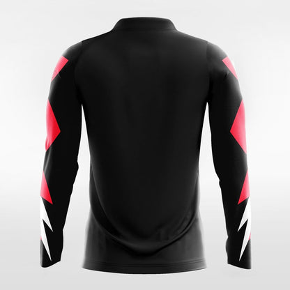 Light and Shadow 1- Custom Long Sleeve Soccer Jersey Sublimated Black