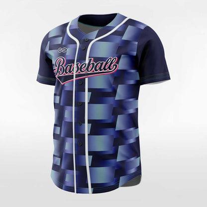 Three-Dimensional Space - Customized Men's Sublimated Button Down Baseball Jersey