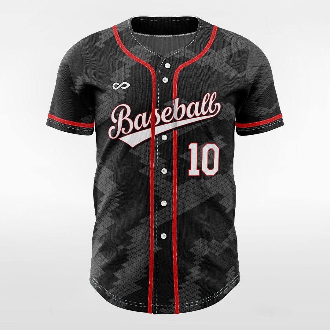 Mosaic Camouflage - Customized Men's Sublimated Button Down Baseball Jersey