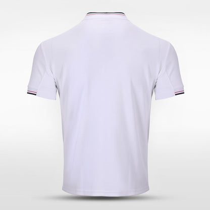 White Adult Stand Collar Polo Shirts