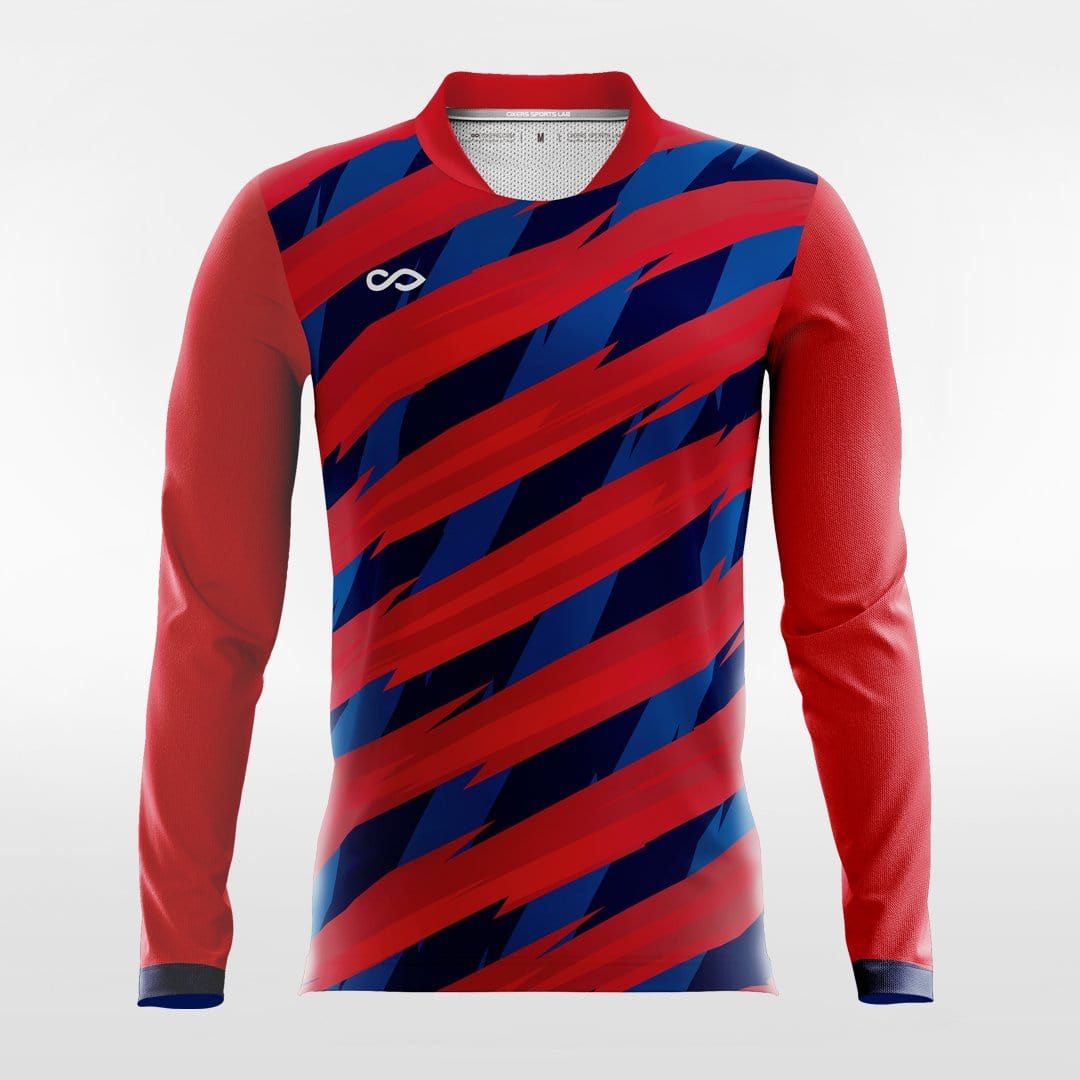 Red Thorn Long Sleeve volleyball Jersey Design